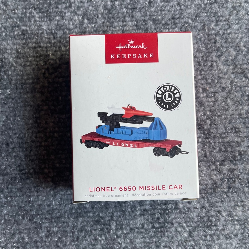 Hallmark Keepsake 2022 Lionel 6650 Missile Car Die-Cast Metal Ornament QXI7063